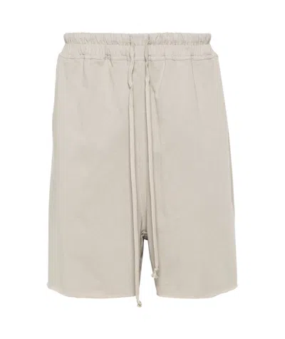 Rick Owens Drawstring Jersey Bermuda Shorts In Nude