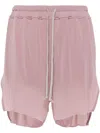 Rick Owens Drawstring Jersey Shorts In Dusty Pink