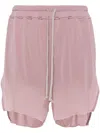 Rick Owens Drawstring Jersey Shorts In Dusty Pink