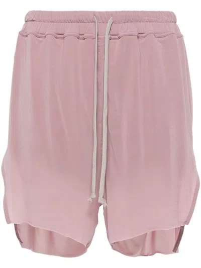 Rick Owens Drawstring Jersey Shorts In Dusty Pink