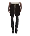 Rick Owens Bermuda Shorts With Back Pockets And Elastic Waistband In Black