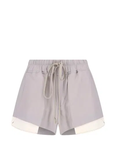 Rick Owens Drawstring Layered Shorts In Gray