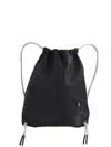 Rick Owens Drawstring Leather Backpack In Black