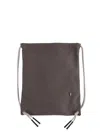 Rick Owens Drawstring Leather Backpack In Brown