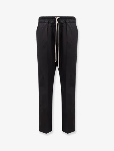 RICK OWENS DRAWSTRING LONG CERTIFIED COTTON TROUSERS
