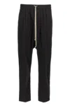 Rick Owens Green Drop-crotched Pants With Drawstring In Cotton Man In Brown