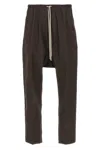 Rick Owens Trousers Featuring Elastic Waistband And Pockets In Brown