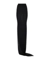 Rick Owens Flowing Maxi Skirt With Sheer Panel And High Waist In Black