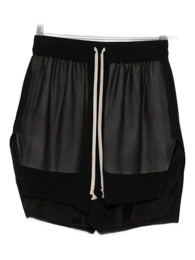 Rick Owens Drawstring Panelled Shorts In Black