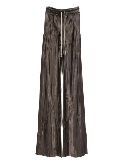 Rick Owens Drawstring Panelled Trousers In Brown