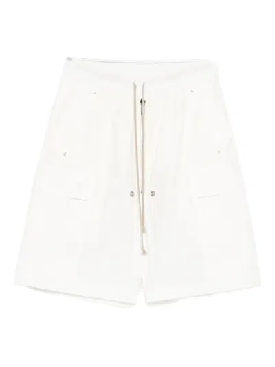 Rick Owens Drawstring Pocket Shorts In White