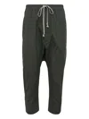 Rick Owens Drawstring Pocket Trousers In Green