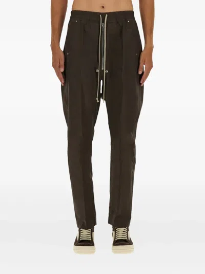 Rick Owens Drawstring Pocket Trousers In Green