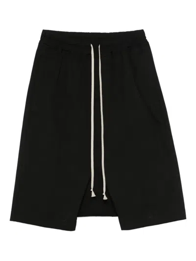 Rick Owens Drawstring Pods Shorts In Black