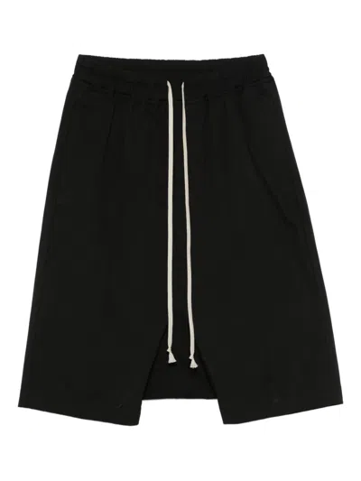 RICK OWENS DRAWSTRING PODS SHORTS - MEN'S - ELASTANE/BUFFALO HORN/ORGANIC COTTON