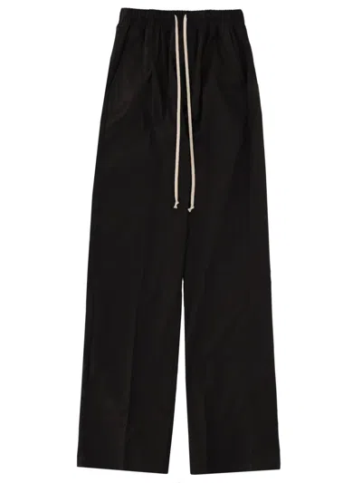 Rick Owens Drawstring Regular Fit Trousers In Black