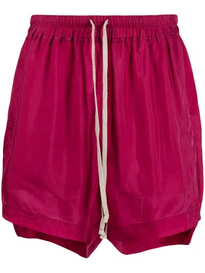 Rick Owens Drawstring Shorts In Pink
