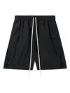 Rick Owens Straight-leg Stretch-cotton Poplin Drawstring Shorts In 黑色