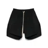 Rick Owens Bermuda Shorts With Elastic Waistband And Side Slits In Black