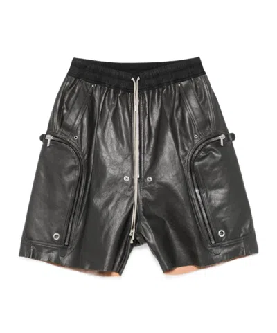 RICK OWENS RICK OWENS BAUHAUS BELA LEATHER DRAWSTRING SHORTS