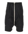 Rick Owens Drawstring Cargo-pocket Shorts In Black