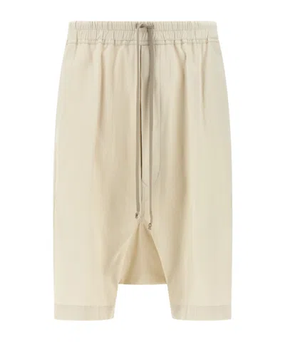 Rick Owens Drawstring Shorts In Nude
