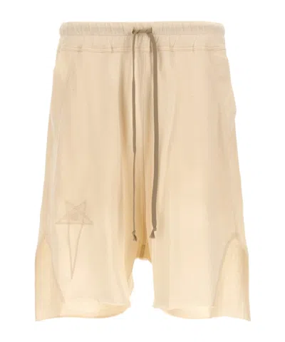 Rick Owens Drawstring Shorts In Nude