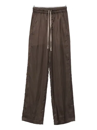 Rick Owens Drawstring Side-pocket Trousers In Brown