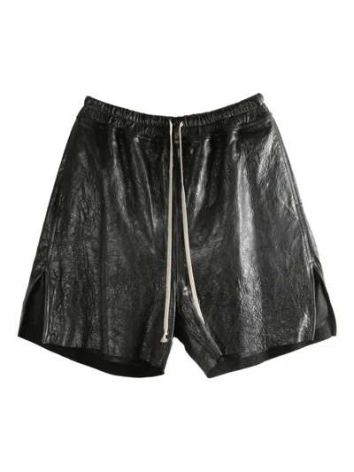Rick Owens Drawstring Side-slit Shorts In Black