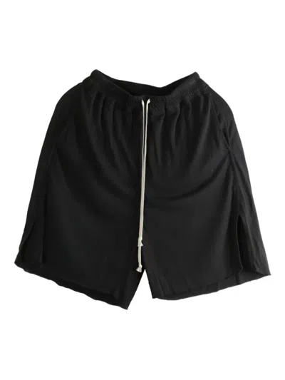 Rick Owens Drawstring Side-split Shorts In Black