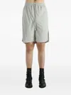 Rick Owens Drawstring Side-split Shorts In Gray