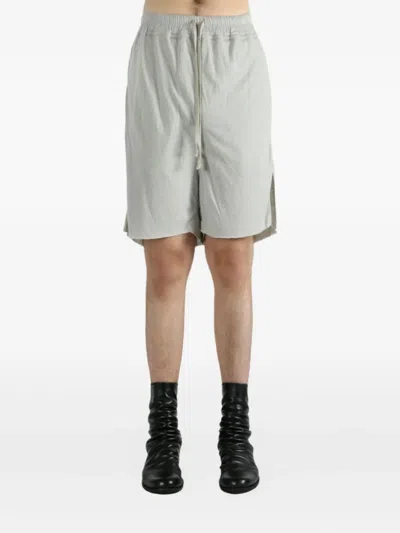 Rick Owens Drawstring Side-split Shorts In Gray