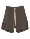 Rick Owens Drawstring Side-split Shorts In Green