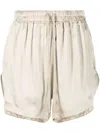 Rick Owens Asymmetric Silk-satin Shorts In Neutrals