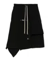 Rick Owens Wool Mini Skirt In Black