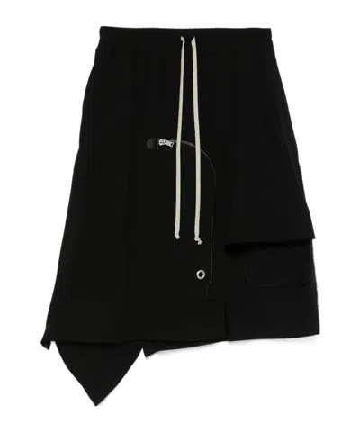 RICK OWENS RICK OWENS DRAWSTRING ASYMMETRIC HEM MINI SKIRT