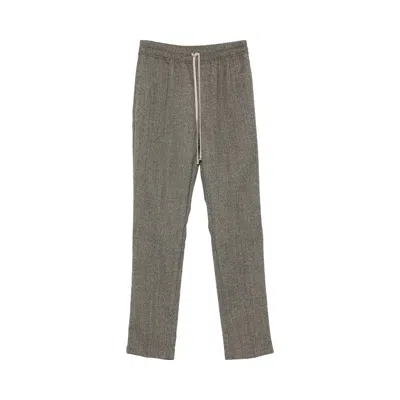 Pre-owned Rick Owens Drawstring Slim Long Pants 'black Melange' | Men's Size 50