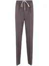 Rick Owens Drawstring Slim Long Trousers In Brown