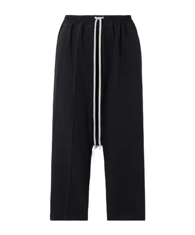 Rick Owens Drawstring Straight Leg Pants In Black