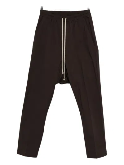Rick Owens Drawstring Straight-leg Trousers In Brown