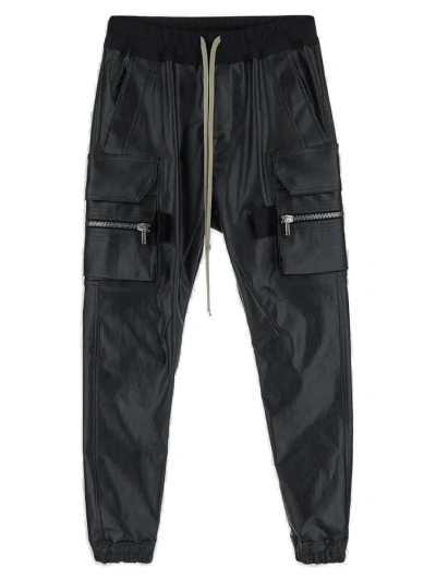Rick Owens Drawstring Tapered Trousers In Black