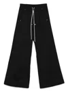 Rick Owens Wide Bela Cotton Poplin Pants In Black