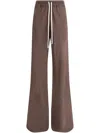 Rick Owens High Waist Wide Leg Trousers In Brown