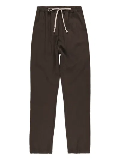 Rick Owens Drawstring Trousers In Brown