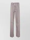 Rick Owens Drawstring Trousers With Wide Straight Leg In Gray