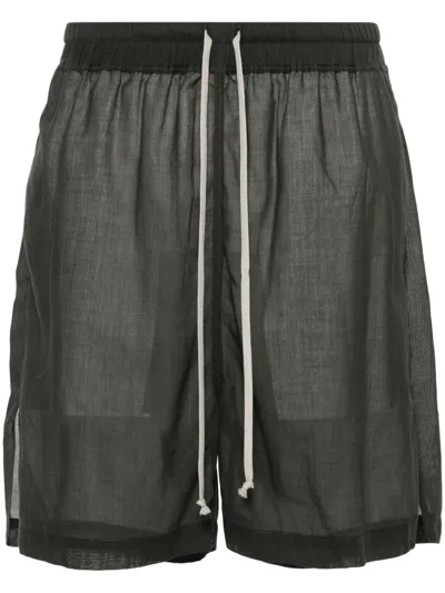 Rick Owens Drawstring-waist Bermuda Shorts In Grey