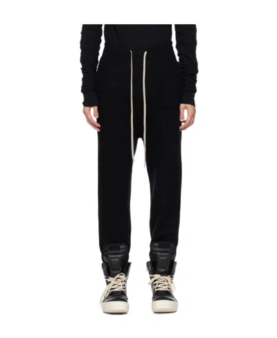 RICK OWENS DRAWSTRING-WAIST CASHMERE TROUSERS