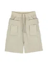 Rick Owens Drawstring-waist Cotton Shorts In Neutrals