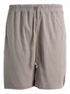 Rick Owens Drawstring-waist Raw-cut Shorts In Neutral