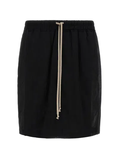 Rick Owens Drawstring-waist Shorts In Black